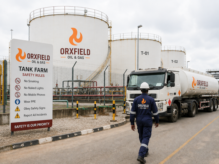 Industrial oil and gas facility